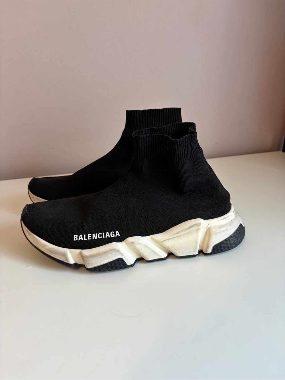 Balenciaga Speed Trainer Black White Sock Sneakers 38